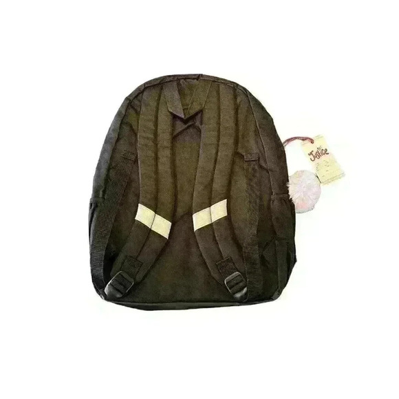 NWT Justice Ying & Yang Girls Backpack Holographic Silver with Pom Pom Keychain - Picture 2 of 10